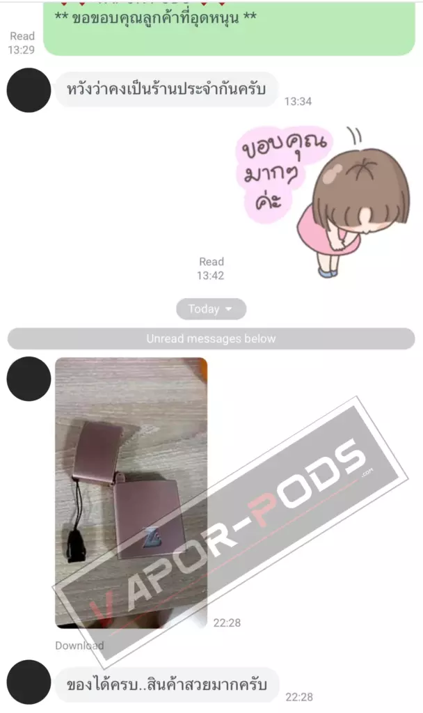 รีวิวลูกค้า ร้านขายบุหรี่ไฟฟ้า Vapor pods 41